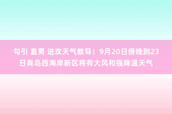 勾引 直男 进攻天气教导！9月20日傍晚到23日青岛西海岸新区将有大风和强降温天气