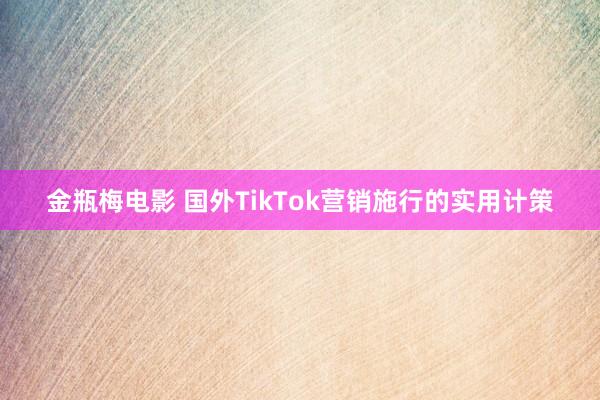 金瓶梅电影 国外TikTok营销施行的实用计策