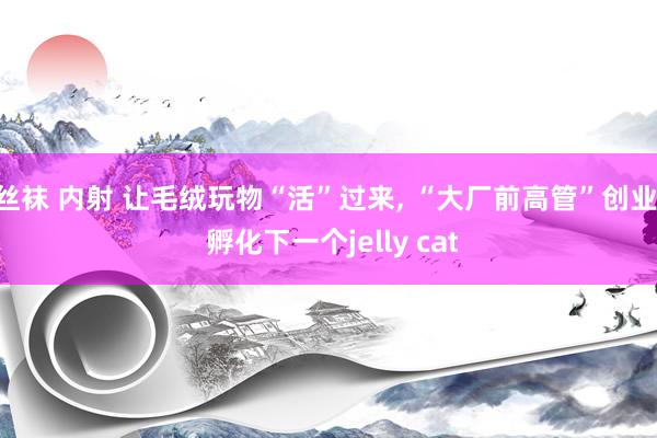 丝袜 内射 让毛绒玩物“活”过来, “大厂前高管”创业, 孵化下一个jelly cat