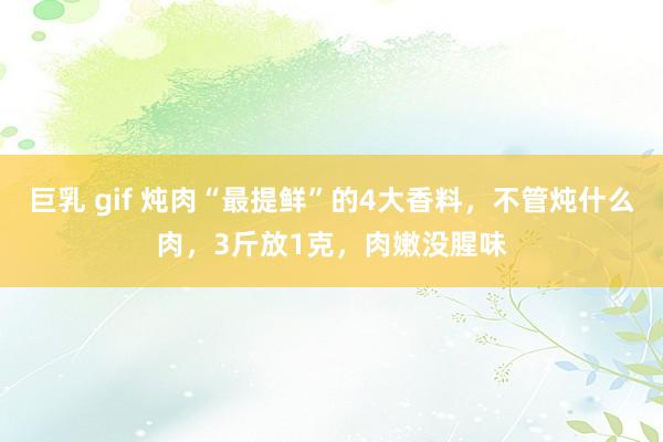 巨乳 gif 炖肉“最提鲜”的4大香料，不管炖什么肉，3斤放1克，肉嫩没腥味