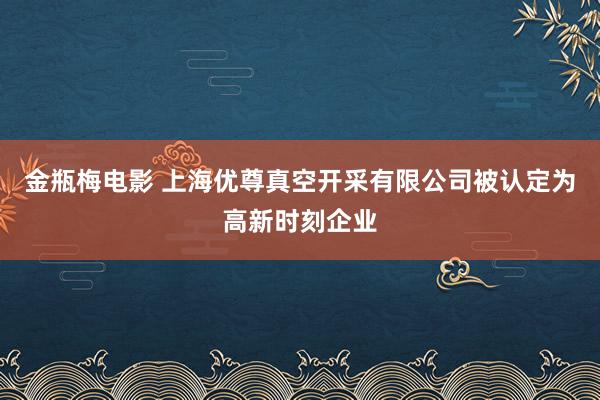 金瓶梅电影 上海优尊真空开采有限公司被认定为高新时刻企业