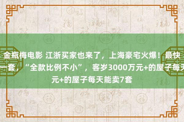 金瓶梅电影 江浙买家也来了，上海豪宅火爆！最快十几秒卖一套，“全款比例不小”，客岁3000万元+的屋子每天能卖7套