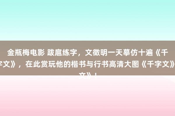 金瓶梅电影 跋扈练字，文徵明一天摹仿十遍《千字文》，在此赏玩他的楷书与行书高清大图《千字文》！