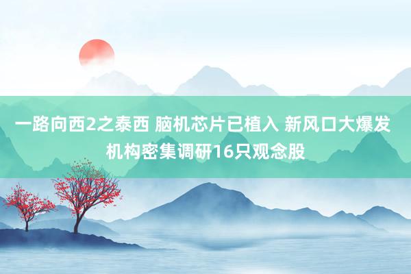 一路向西2之泰西 脑机芯片已植入 新风口大爆发 机构密集调研16只观念股