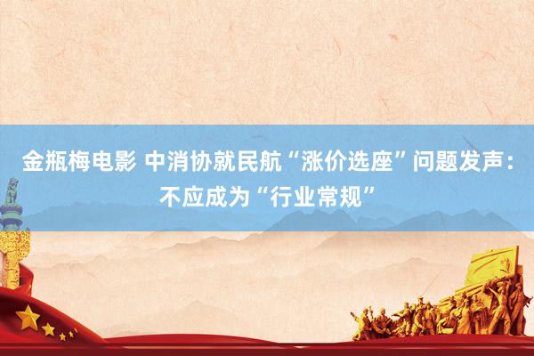 金瓶梅电影 中消协就民航“涨价选座”问题发声：不应成为“行业常规”