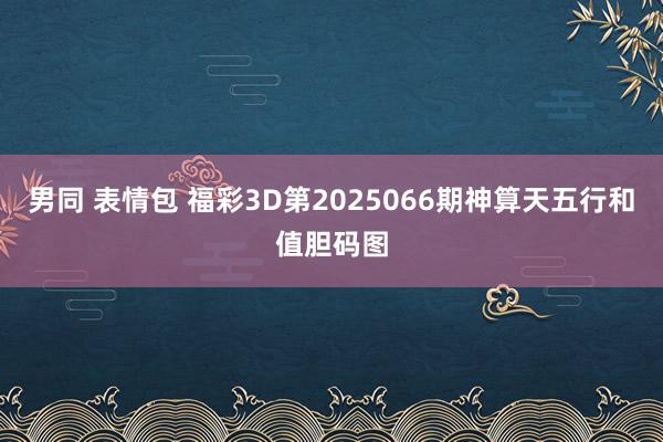 男同 表情包 福彩3D第2025066期神算天五行和值胆码图