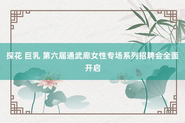 探花 巨乳 第六届通武廊女性专场系列招聘会全面开启