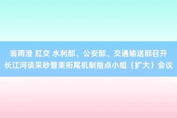 翁雨澄 肛交 水利部、公安部、交通输送部召开长江河谈采砂管束衔尾机制指点小组（扩大）会议