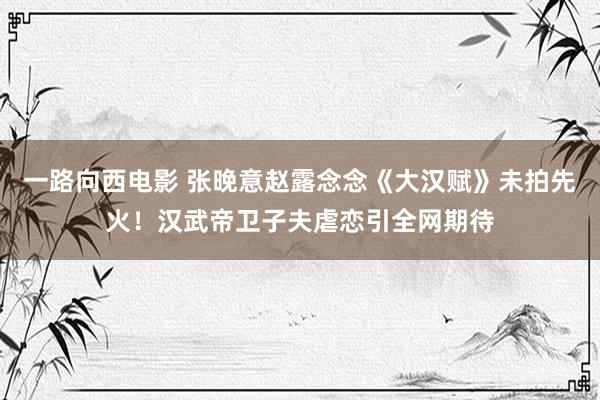 一路向西电影 张晚意赵露念念《大汉赋》未拍先火！汉武帝卫子夫虐恋引全网期待