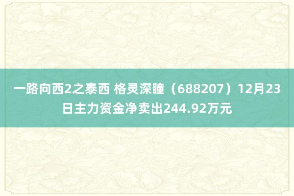 一路向西2之泰西 格灵深瞳（688207）12月23日主力资金净卖出244.92万元