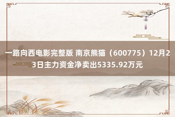 一路向西电影完整版 南京熊猫（600775）12月23日主力资金净卖出5335.92万元
