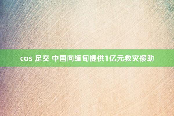 cos 足交 中国向缅甸提供1亿元救灾援助