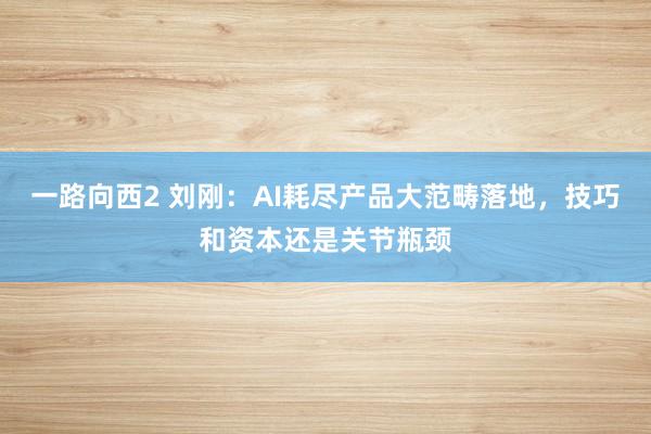 一路向西2 刘刚：AI耗尽产品大范畴落地，技巧和资本还是关节瓶颈