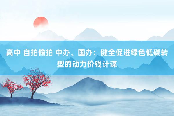 高中 自拍偷拍 中办、国办：健全促进绿色低碳转型的动力价钱计谋