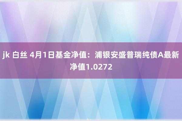 jk 白丝 4月1日基金净值：浦银安盛普瑞纯债A最新净值1.0272