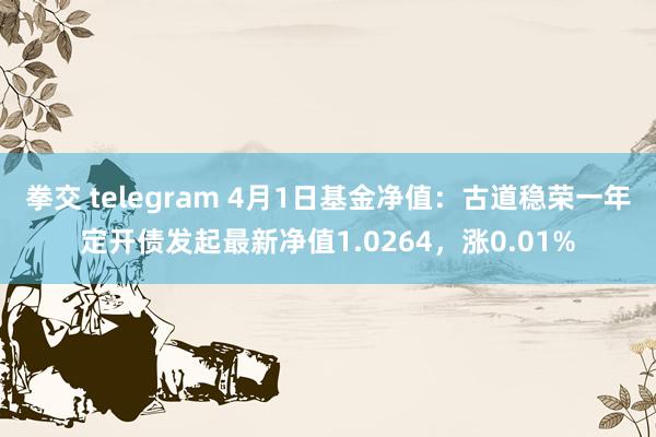 拳交 telegram 4月1日基金净值：古道稳荣一年定开债发起最新净值1.0264，涨0.01%