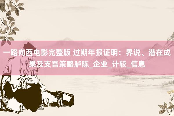 一路向西电影完整版 过期年报证明：界说、潜在成果及支吾策略胪陈_企业_计较_信息