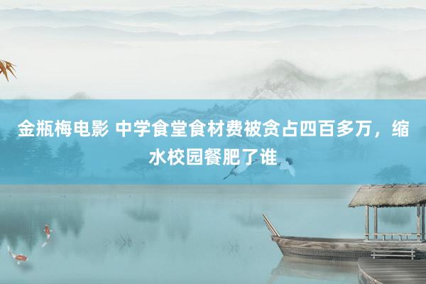 金瓶梅电影 中学食堂食材费被贪占四百多万，缩水校园餐肥了谁