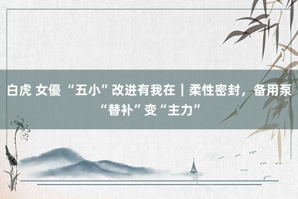 白虎 女優 “五小”改进有我在｜柔性密封，备用泵“替补”变“主力”