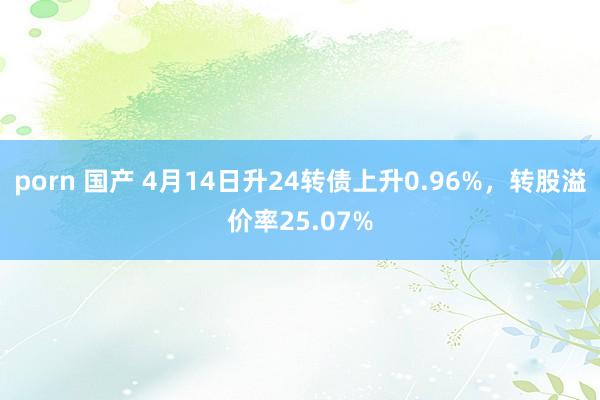 porn 国产 4月14日升24转债上升0.96%，转股溢价率25.07%