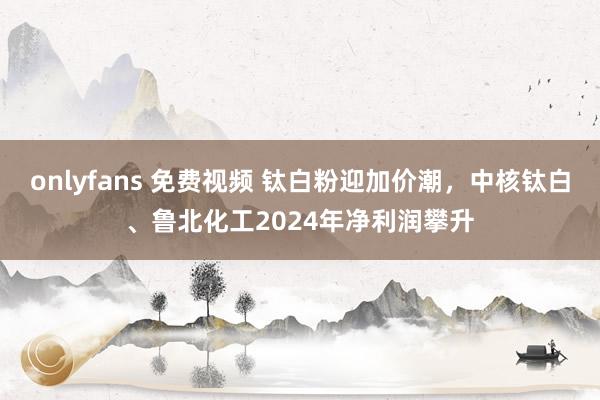 onlyfans 免费视频 钛白粉迎加价潮，中核钛白、鲁北化工2024年净利润攀升