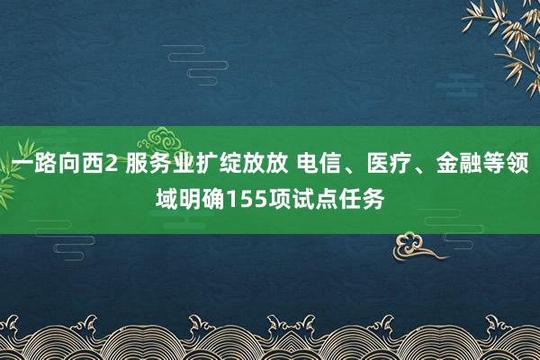 一路向西2 服务业扩绽放放 电信、医疗、金融等领域明确155项试点任务