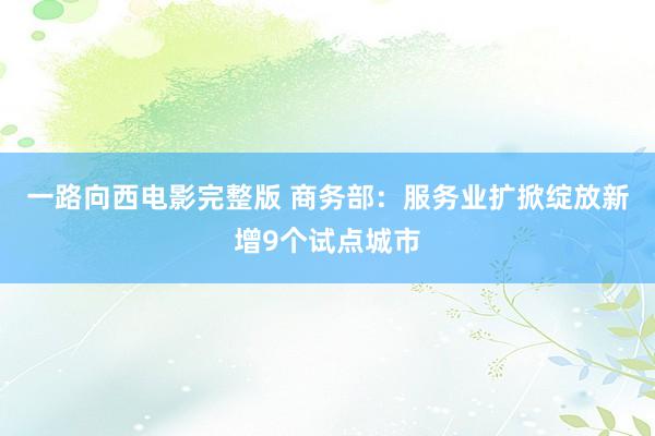 一路向西电影完整版 商务部：服务业扩掀绽放新增9个试点城市